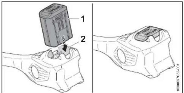 STIHL FSA 135 - Mise en place de la batterie - 1