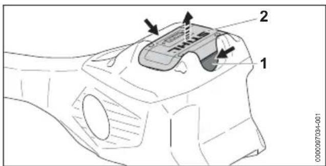 STIHL FSA 135 R - Estrarre la batteria - 1