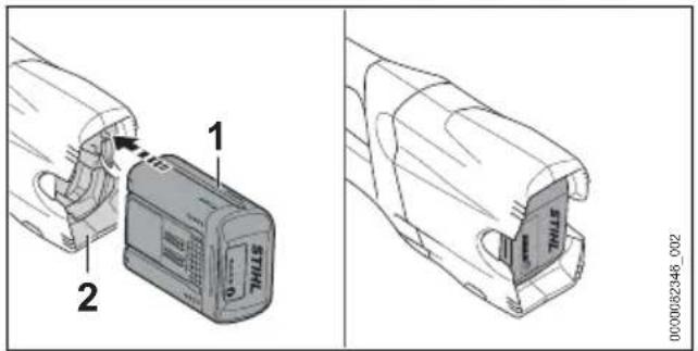 STIHL HLA 66 - Mise en place de la batterie - 1