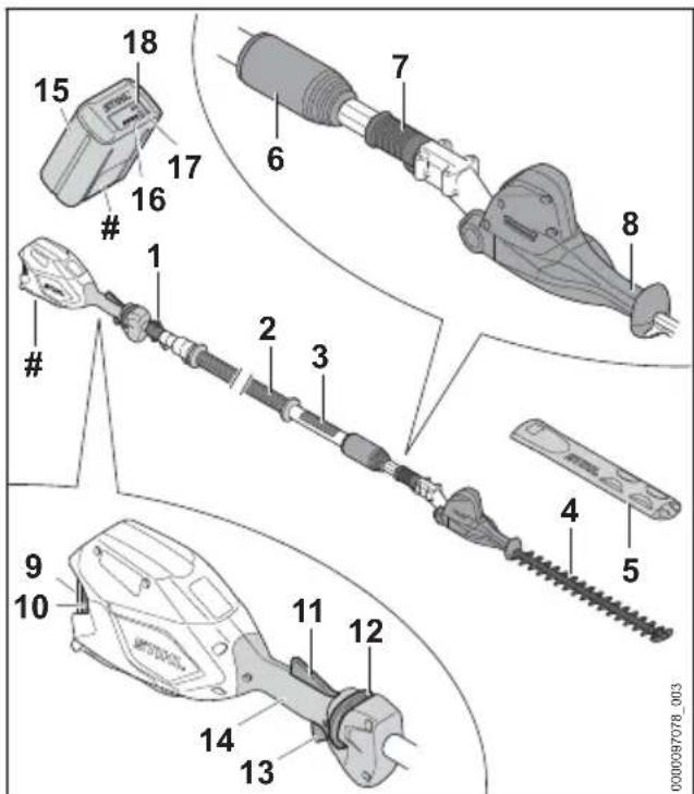 STIHL HLA 66 - STIHL HLA 86 Long-Reach Hedge Trimmer and Battery - 1