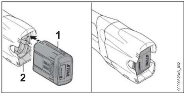 STIHL HLA 66 - Inserting the Battery - 1