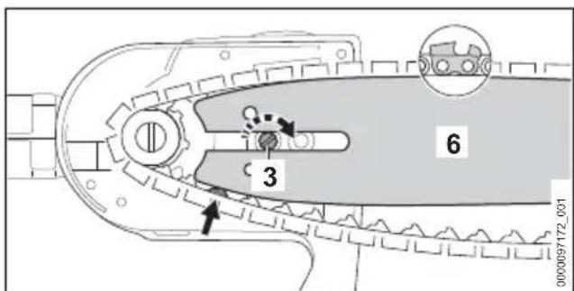 STIHL HTA 66 - Mounting the Guide Bar and Saw Chain - 4