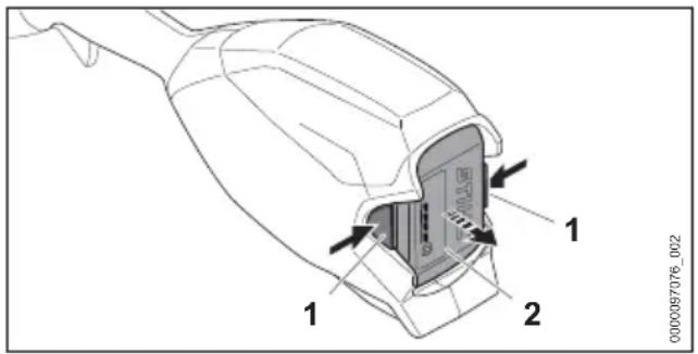 STIHL HTA 66 - Extraction de la batterie - 1