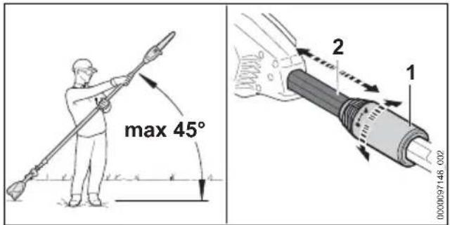 STIHL HTA 66 - Réglage de la longueur du tube (HTA 86) - 1