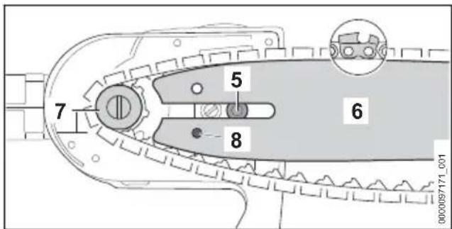 STIHL HTA 66 - Mounting the Guide Bar and Saw Chain - 3