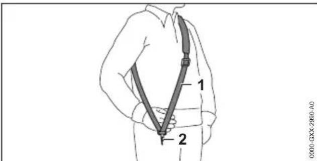 STIHL HTA 66 - Fitting and Adjusting the Shoulder Strap - 1