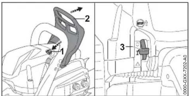 STIHL MS 400 CM - Mise en route du moteur - 1