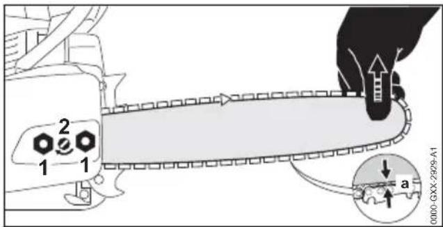 STIHL MS 400 CM - Messa in tensione della catena della sega - 1