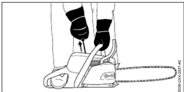 STIHL MS 400 CM - Mise en route du moteur - 4