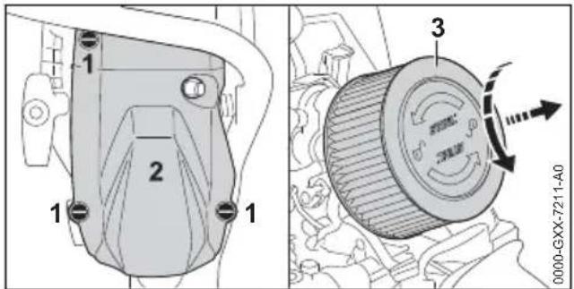 STIHL MS 400 CM - Nettoyage du filtre à air - 1
