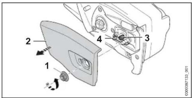 STIHL HTA 86 - Mounting the Guide Bar and Saw Chain - 1