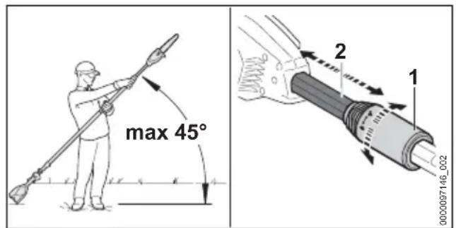 STIHL HTA 86 - Adjusting the shaft length (HTA 86) - 1