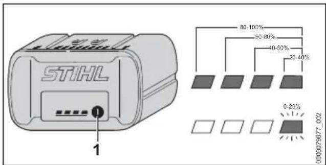 STIHL HTA 86 - Displaying the charge level - 1