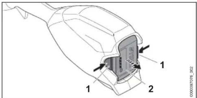 STIHL HTA 86 - Estrazione della batteria - 1