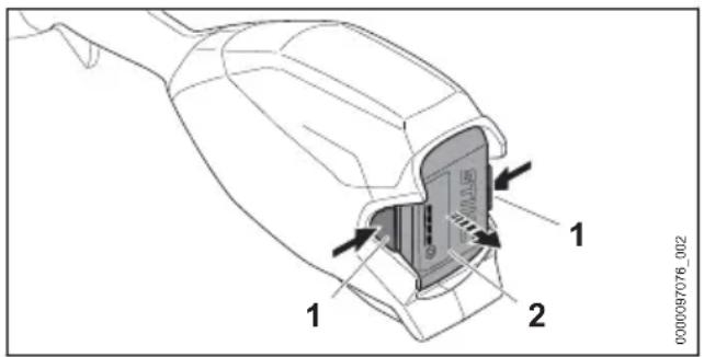 STIHL HTA 86 - Accu verwijdersen - 1