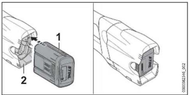 STIHL HTA 86 - Akku einsetzen - 1