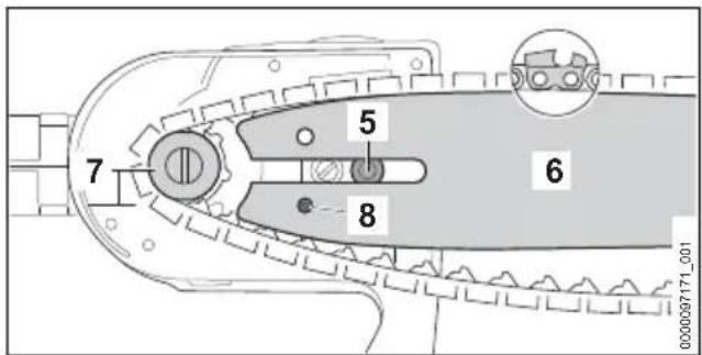 STIHL HTA 86 - Zaagblad en zaagketting monteren - 3
