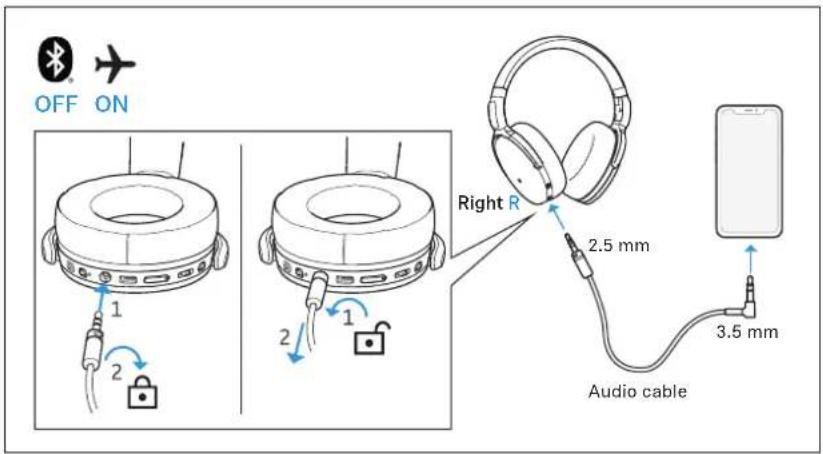 SENNHEISER HD 450SE - Débrancher le câble audio du casque - 1