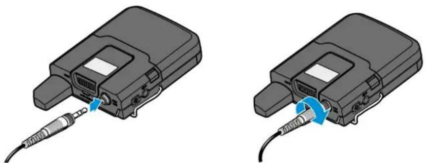 SENNHEISER EWD CI1 SET - Raccorder le micro cravate ou le micro serre-tête à l'émetteur de poche - 1