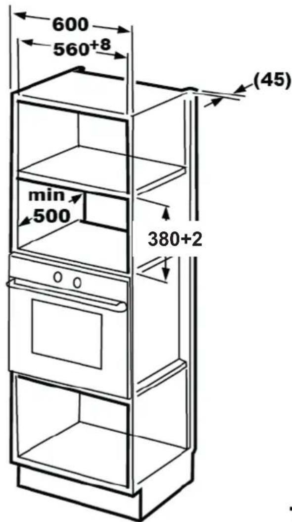 GRUNDIG GMI3141X - Möbelabmessungen für die integrierte Installation - 1