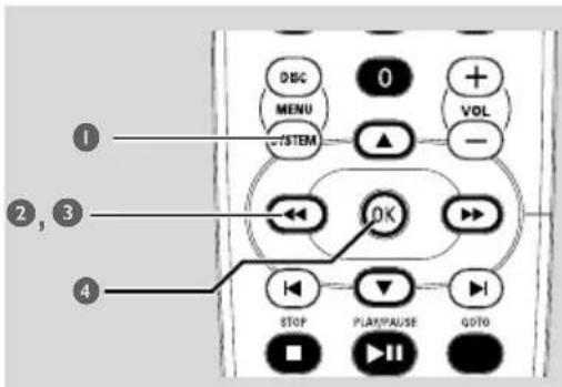 PHILIPS FWC270 - Utiliser le menu de réglage (réglages des preferences utilisateur) - 1