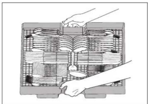 ELECTROLUX E24ID74QPS - Loading the Cutlery Rack - 1