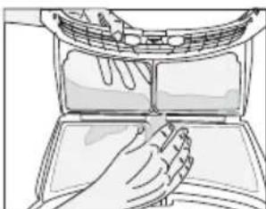 GRUNDIG GTN 27112 G - Nettoyage du filtré à peluche / Surface interieure de la porte de chargement - 4