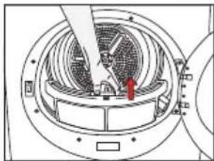 GRUNDIG GTN 27112 G - Nettoyage du filtré à peluche / Surface interieure de la porte de chargement - 1