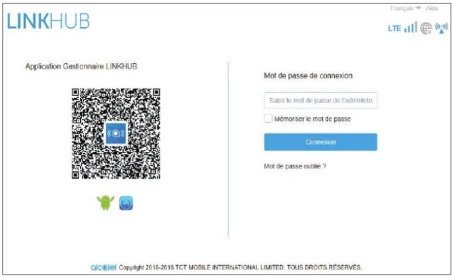 ALCATEL Linkhub HH40 - Comment se connecter à la page d'accueil - 1