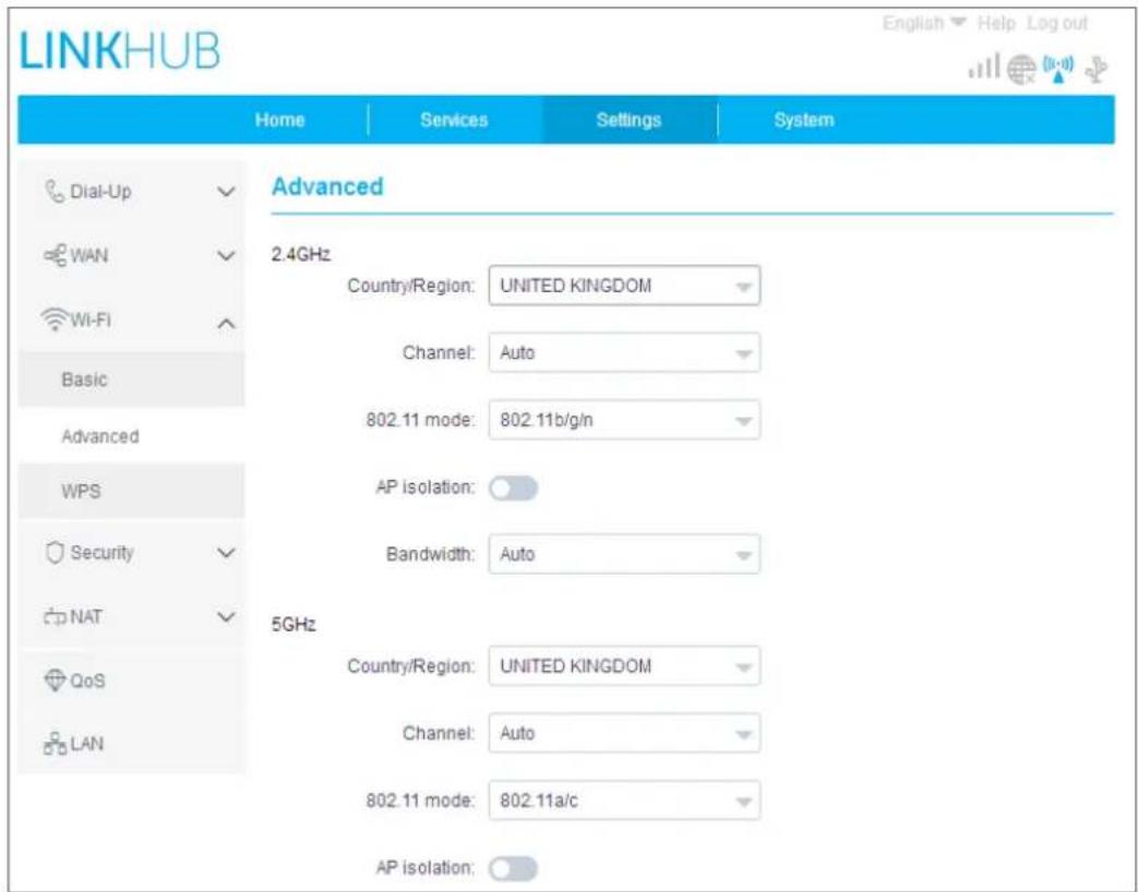 ALCATEL LinkHub HH70 - Paramètres avances - 1