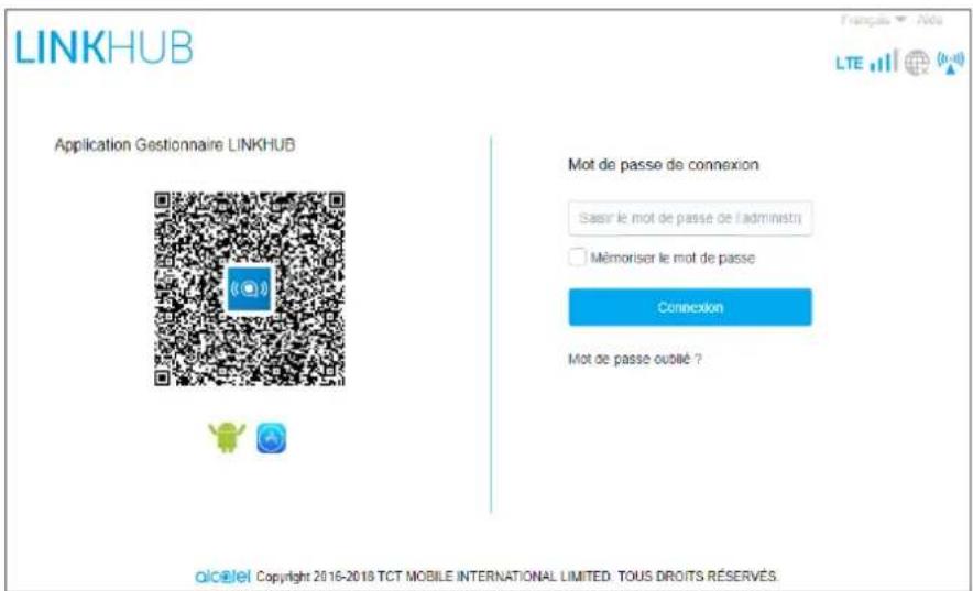 ALCATEL LinkHub HH70 - Comment se connecter à la page d'accueil - 1
