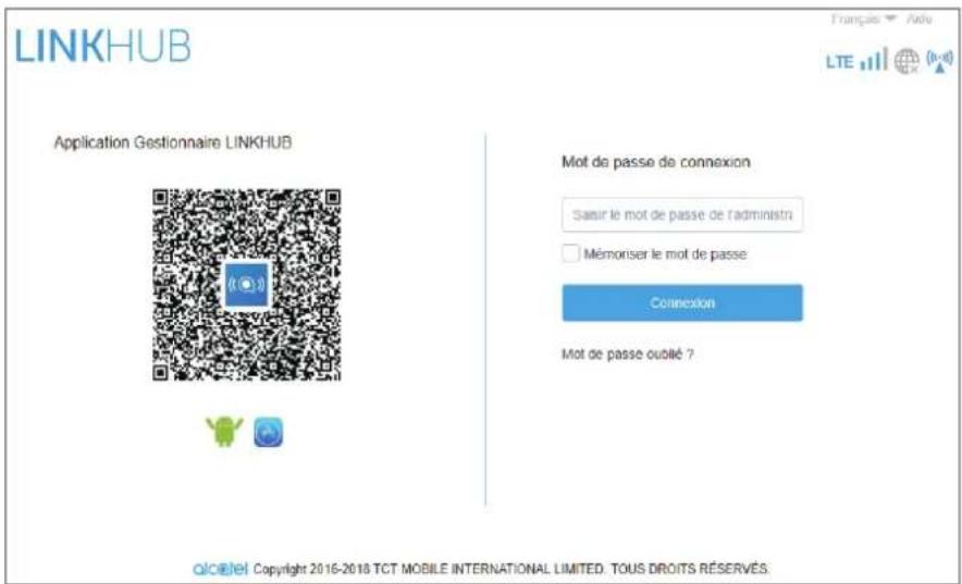 ALCATEL LinkHub HH41 - Comment se connecter à la page d'accueil - 1