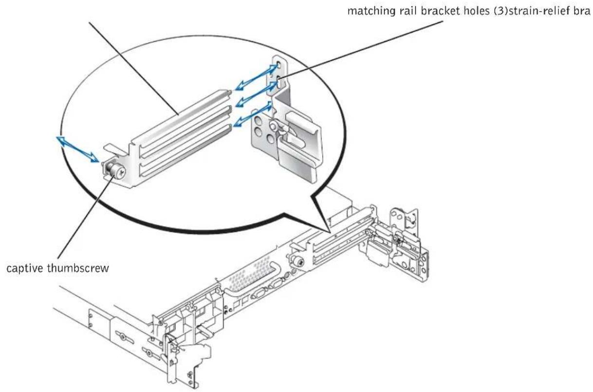 DELL PowerEdge 2650 - Installing the SCSI Cable Strain-Relief Bracket - 1