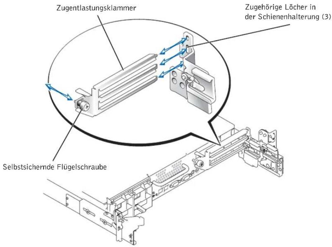 DELL PowerEdge 2650 - Installation der Zugentlastungsklammer für SCSI-Kabel - 2