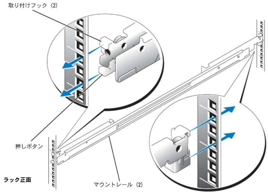 DELL PowerEdge 1850 - RapidRails マウンドレルの取り付け - 1