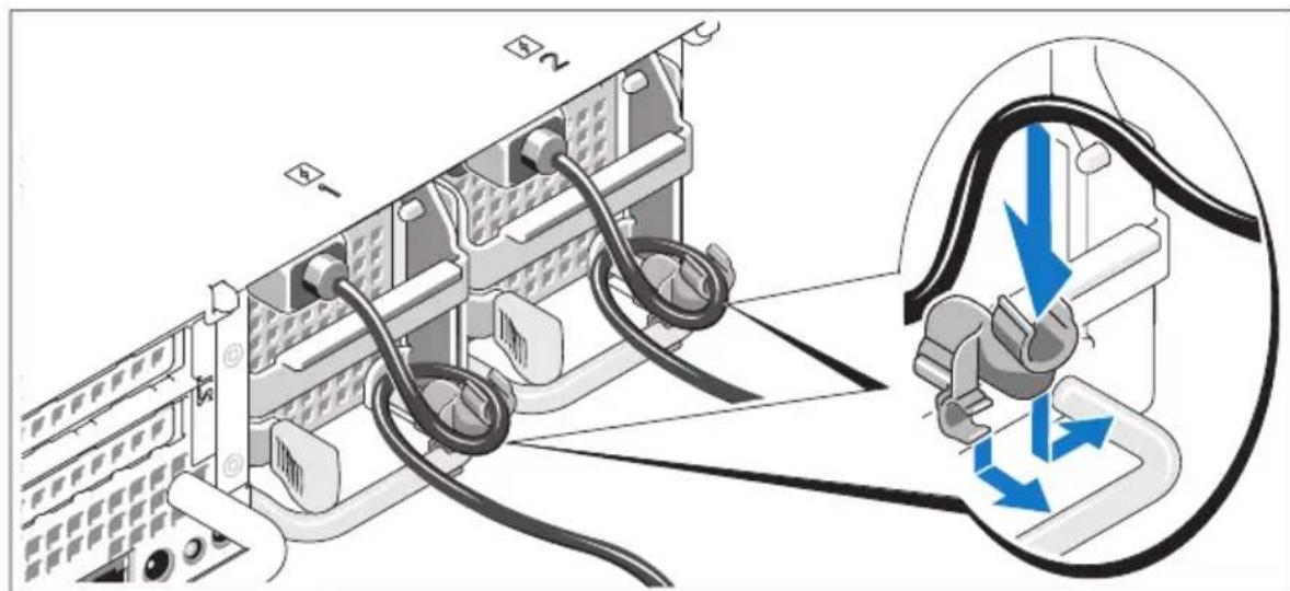 DELL PowerEdge R805 - Installing the Power Cord Retention Bracket - 1