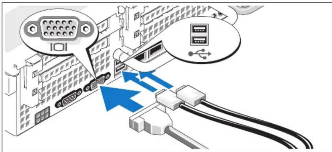 DELL PowerEdge R805 - Conexión del teclado, el ratón y el monitor - 1