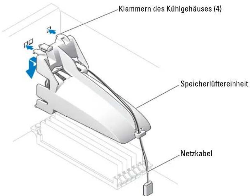 DELL PowerEdge SC1420 - Speicherlüfter und –kühlgehäuse installieren - 2