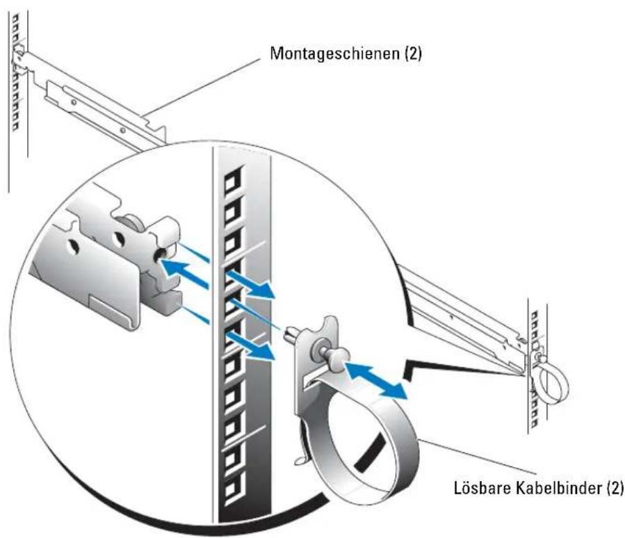 DELL PowerEdge SC1425 - Befestigen der lösbaren Kabelbinder - 1