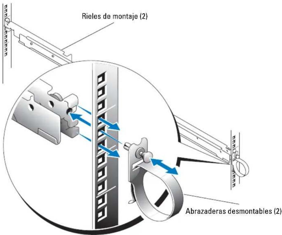 DELL PowerEdge SC1425 - Instalación de las abrazaderas desmontables - 1