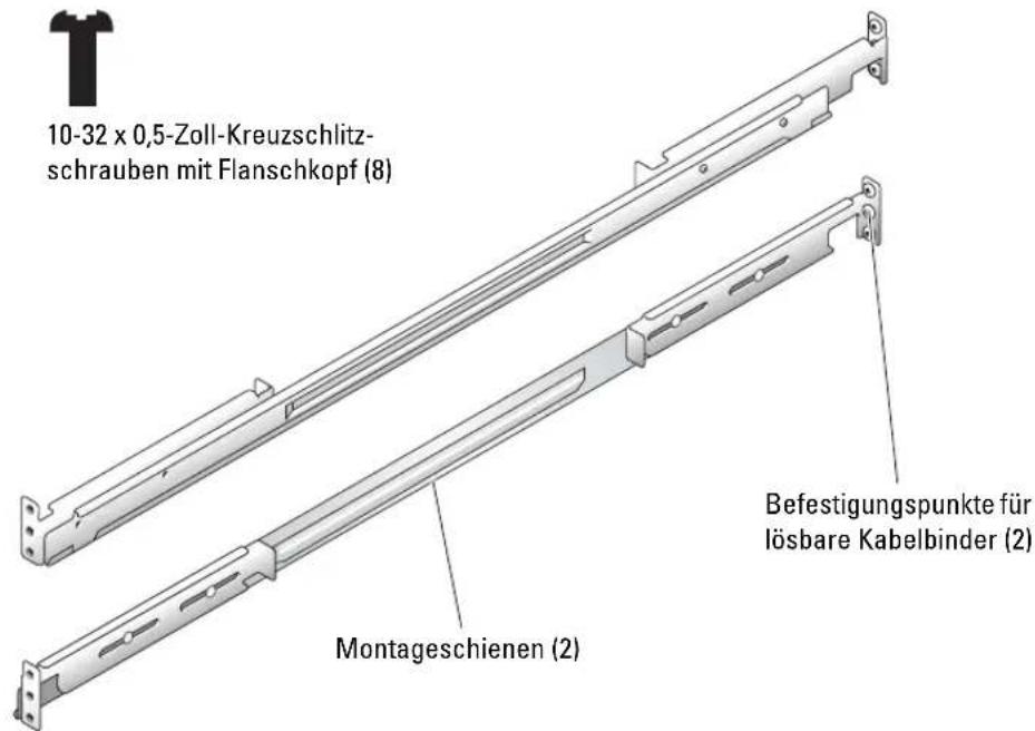 DELL PowerEdge SC1425 - Abbildung 3-2. Inhalt des VersaRails-Rack-Kits - 1