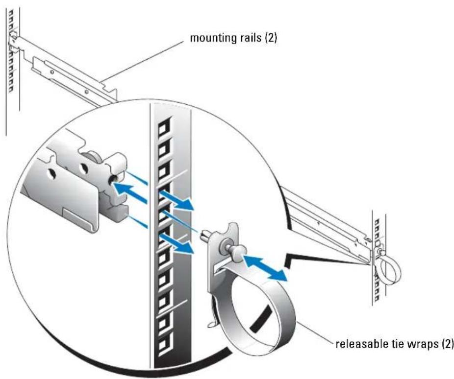 DELL PowerEdge SC1425 - Installing the Releasable Tie Wraps - 1