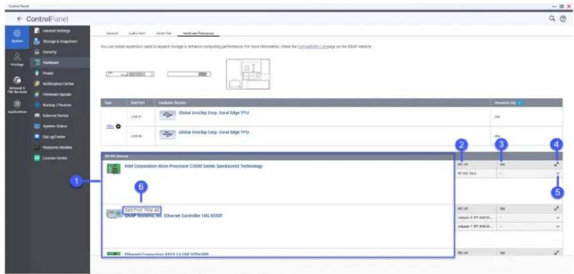 QNAP TSh2477XURP - Afficher les paramètres de l'appareil SR-IOV - 1