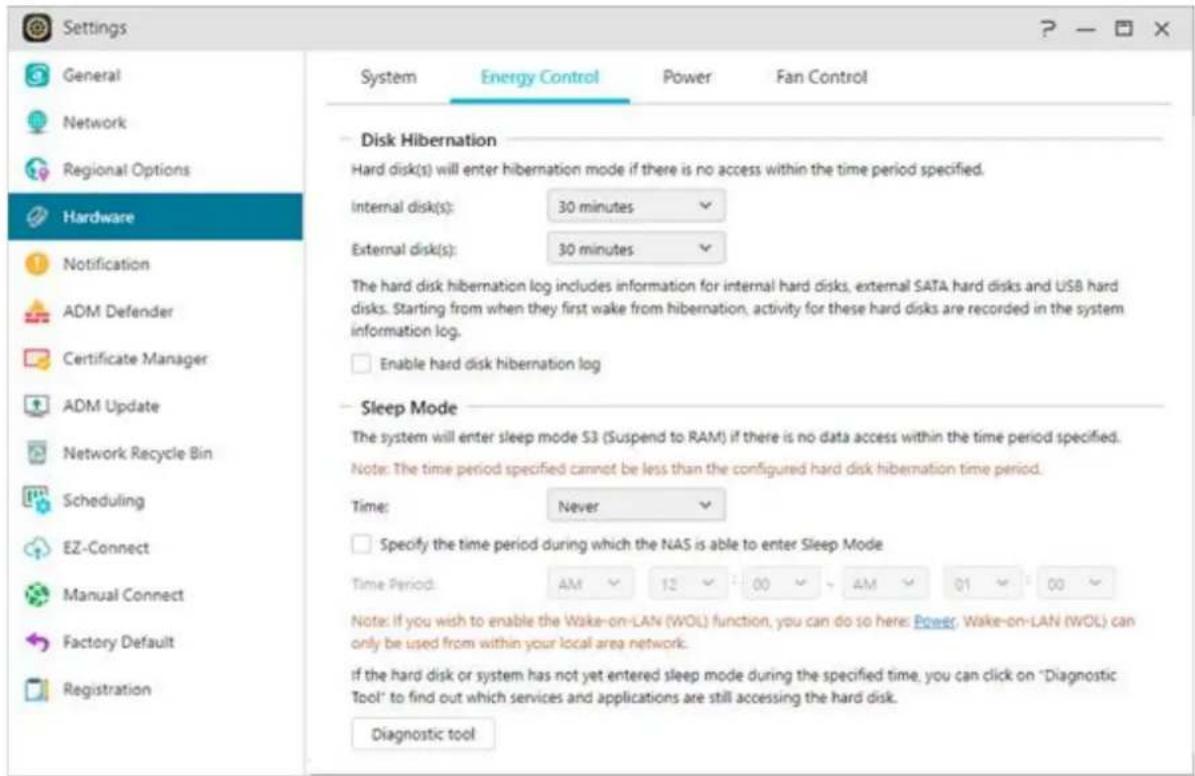 Asustor AS3304T - Contrôle de l'énergie: - 1