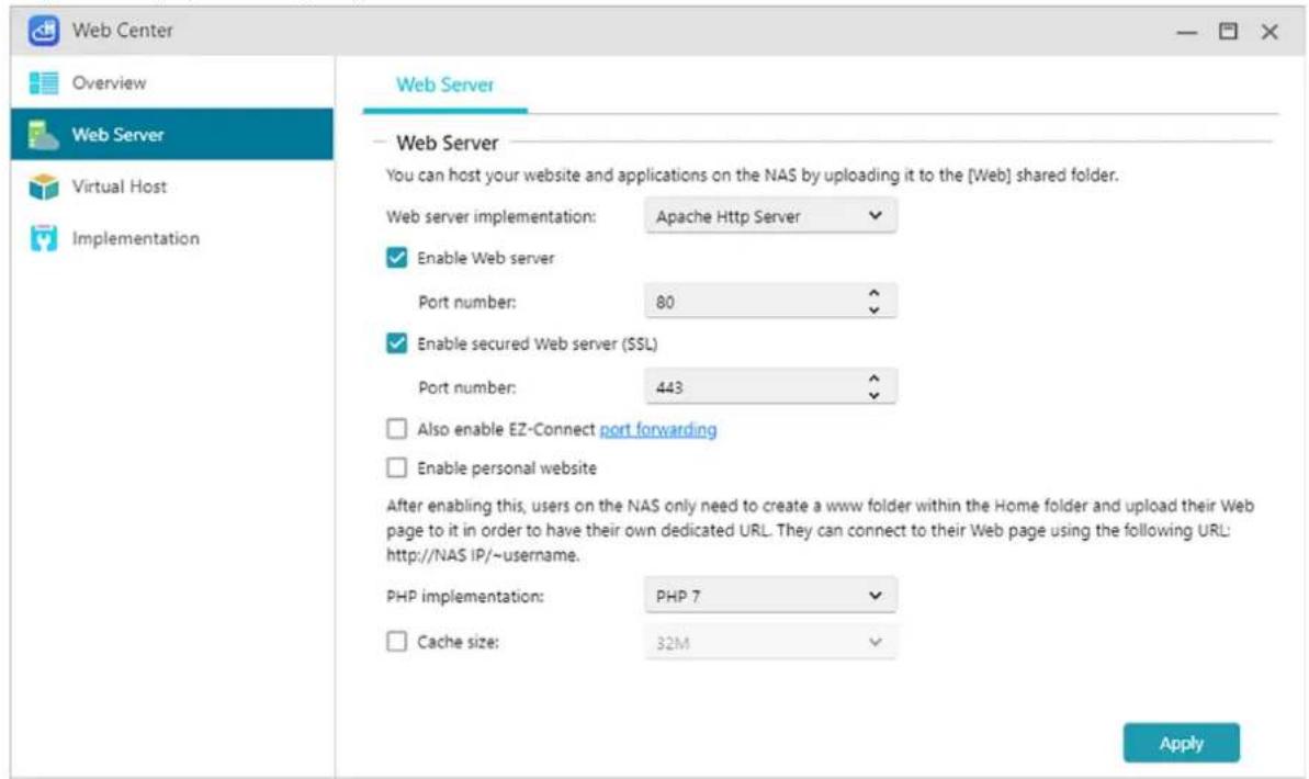 Asustor AS3304T - Activer site web personnel : - 1