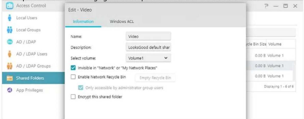 Asustor AS3304T - Dossiers partagés : - 1