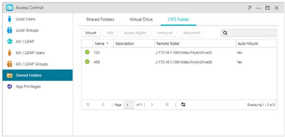 Asustor AS3304T - Droits d'accès des dossiers partagés: - 3