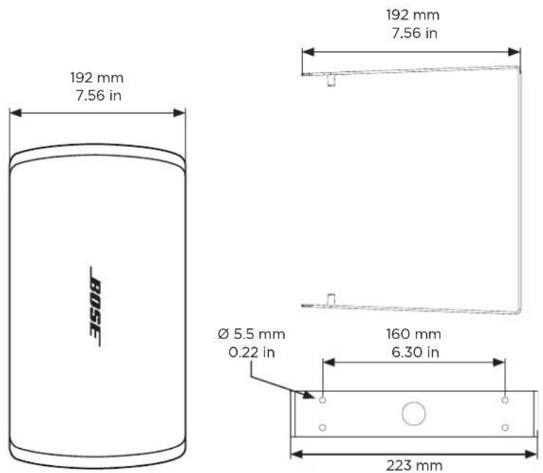 BOSE DesignMax DM5SE - Product Dimensions - 2