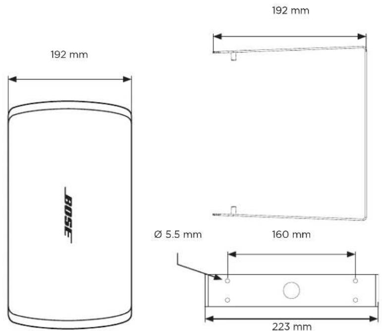 BOSE DesignMax DM5SE - 製品寸法 - 2