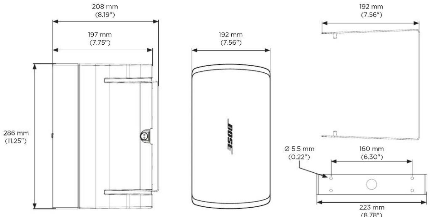 BOSE DesignMax DM5SE - Dimensiones del producto - 1
